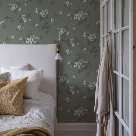 Duro Tapet, Kristina 387-07 Hav & Land, L, Mörkgrön, Färg & tapeter