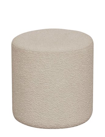 Rie - Pouf In Bouclé, Beige, Ø34X36 Cm Home Furniture Pouffes Beige House Nordic