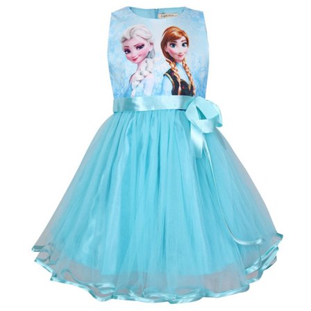 Kid Girl Frozen Anna Elsa Princess Party Fancy Dress Tutu Mekko