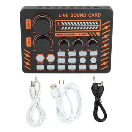 Live Ljudkort Bluetooth Brusreducering 2.0 Kanal Mixerbord för Mobiltelefon Laptop Surfplatta