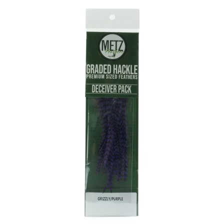 Metz Hackle Deceiver and Streamer Pack - Grizzly Purple