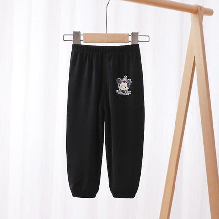 Mickey Print Elastisk Midja Träningsbyxor För Barn Black 2-3years