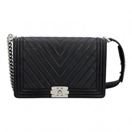 Chanel Vintage, Pre-owned Bag Zwart, Dames, Maat:ONE Size,leer