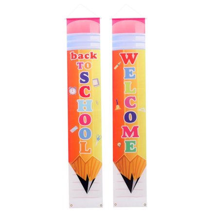 1 par vårrullar flaggor tillbaka till skolan skylt vimpel välkommen skola banderoll skola veranda skylt första skoldagen banderoll