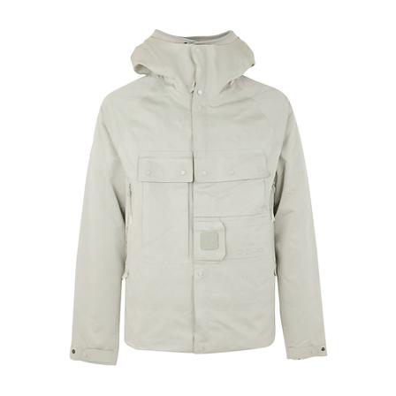 C.p. Company, Logo Patch Hooded Jacket Beżowy, Mężczyzna, Rozmiar: M