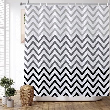 Vågigt duschdraperi