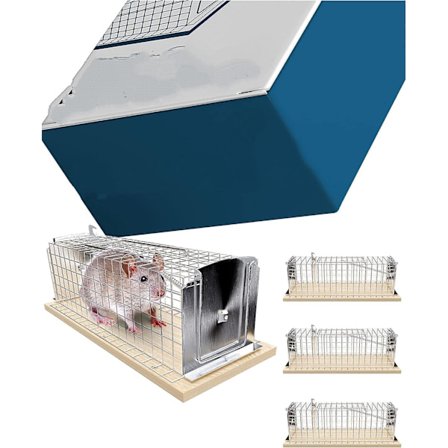 Levande musfälla - 4 enheter - Djurvänlig - Återanvändbar - Hållbar FSC-trä - Klar att använda