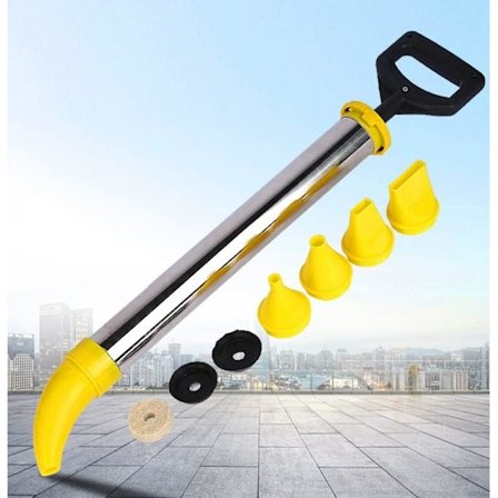 Fugepistol Mørtel Fugepistol Fugesprøjte Applikator i Rustfrit Stål Cement Fugepistol med 5 Dyser