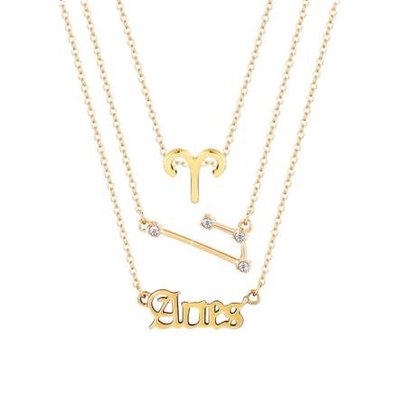 Tre halsband innehållande symboler för stjärnorna, Old English let Aries