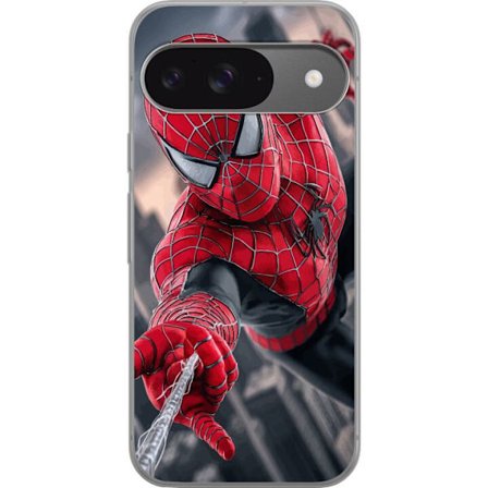 Kompatibelt Mobilskal till Google Google Pixel 9 Dynamisk Spider-Man-illustration i actionperspektiv, superhjältetema med rörelseekonomi och känsla