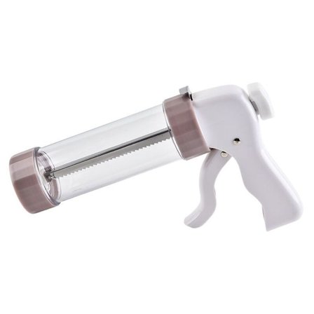 Kjeks- og churrospresse, sprøytepistol, sprøytemunnstykker, dekorasjonspenn med skiver