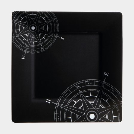 Piatti in melamina Marine Business Lombok, antiscivolo, nero, 25 cm, confezione da 6