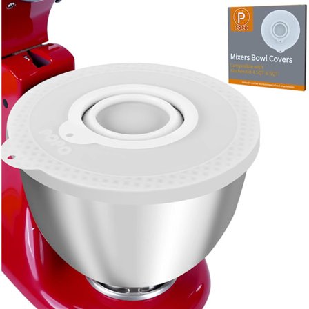 Silikon Mikserbolle Deksel Kompatibelt med Quart Tilt-Head Stand Mikserboller (Hvit)