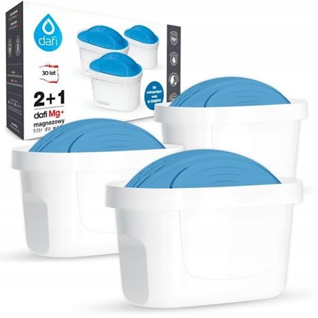 Filtret kartus - Dafi - Unimax MG Plus - Magnesium - Minska kalk och klor - Förpackning med 3