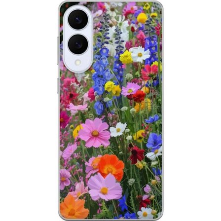 Kompatibelt Mobildeksel til Samsung Galaxy S25 Edge Blomstrete mobildeksel med sommerlig eng og naturmotiv