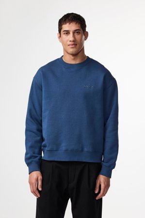 NN.07 David Sweatshirt Herren Blau Bio-Baumwolle