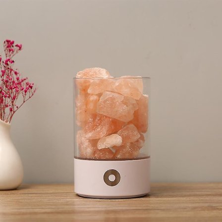 Lampor Naturlig Himalaya Salt Lampa USB Äkta Himalaya Himilian Rosa Salt Kristall Rock Lamp Bra För