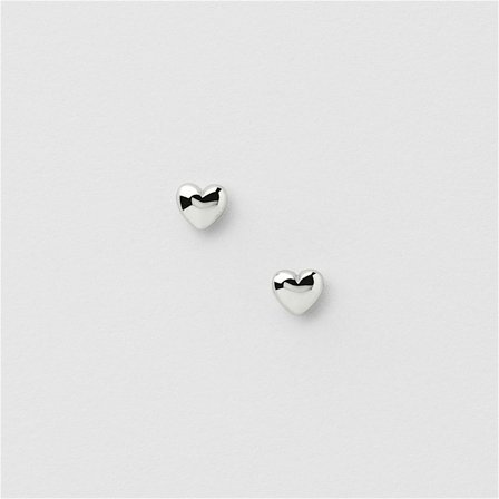 Puffy Heart Studs - Sterling Silver - Safira