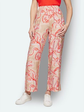 SIGNATURE - Bukser - Rød Mix - Paisley Print