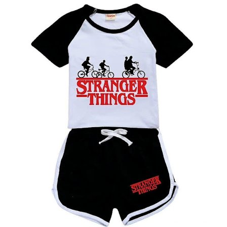11-16 år Kids Stranger Things Kortärmad T-shirt Shorts Set