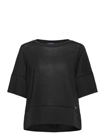 Alicia Jersey Top T-shirts & Tops Short-sleeved Svart Morris Lady