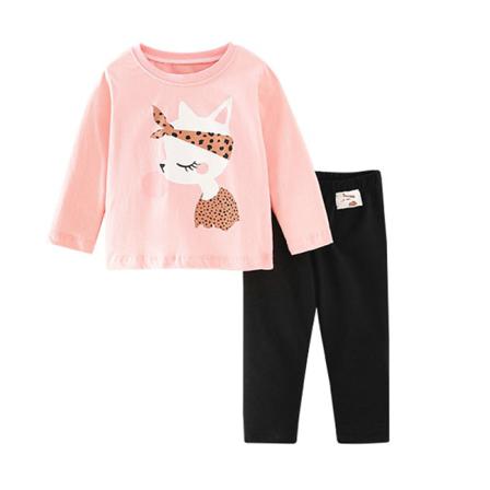 Toddler Med Rund Hals + Byxor Elastisk Midja Höstkläder