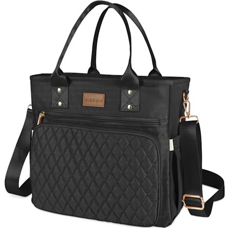 Stor madtaske til kvinder til arbejde, isoleret madkasse til voksne kvinder/holdbar nylontaske til kvinder/læksikker køletaske