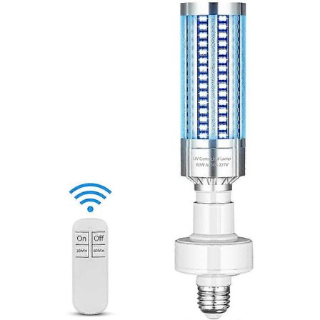 2020 Senaste UV Desinfektionslampa UV Steriliseringslampa 60W 100-265V Med Fjärrkontroll Timer Ozonsfri