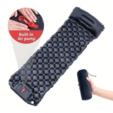 Luftmadrass Ultralett Oppblåsbar Luftmadrass for Camping med Innebygd Pumpe