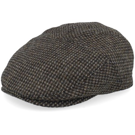 Bailey - Braun porkpie Cap - Penner Black Sub Check Brown Snap Flat Cap @ Hatstore