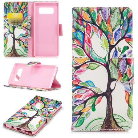 Plånboksfodral Till Samsung Galaxy Note 8 - Färgglatt Träd Colorfull Tree