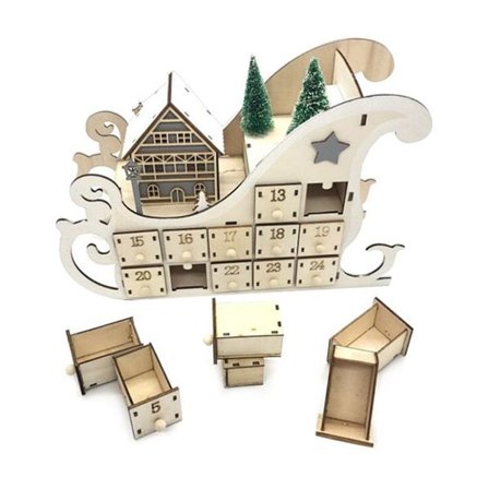 Julekalender - Kjelke med LED-belysning