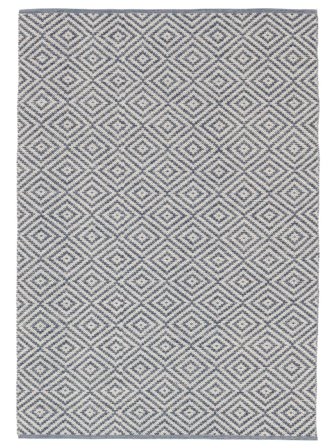 Solveig 160X230 Azul/Blanco Alfombra De Algodón