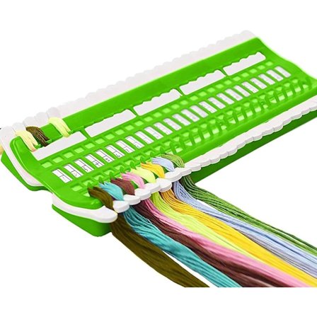 Trådarrangør, 50 positioner korssting trådholder med 4 kodekort til korssting tråd broderi garn arrangører, grøn