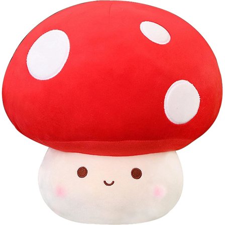 Yulefly Stor Sopp Plysjleke, Sopp Kosedyr Klempute Plysjdukke Leke, Gave til Bursdag Valentinsdag (Rød, 9 tommer)