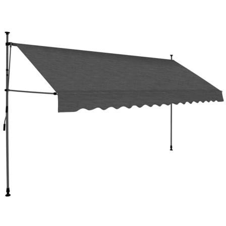 Vidaxl Markis Manuellt Infällbar Med Led 350 Cm Antracit Antracit