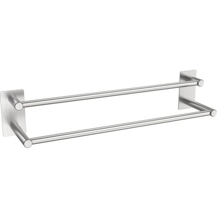 Badhanddukshållare, Självhäftande Handduksstång utan Borrning, Borstad Rostfritt Stål Väggmonterad Handdukshängare, Rost- och Repskyddad (40cm, Silver