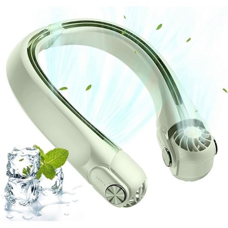 (Grønn) 360 Air Neck Fan, Bærbar Nakkevifte, Mini Nakkevifte, Stille Bladløs Vifte, Oppladbar Håndfri Vifte 2400mAh USB Batterier 3 Hastigheter 