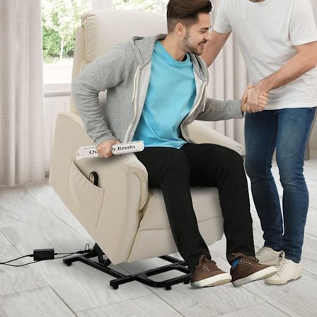 Rootz Stand-up Aid Stol - Beige - Pu, Foam, Staal - 31,49 cm x 37 cm x 40,94 cm