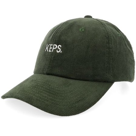 Iconic - Grön unconstructed Keps - Keps. Embroidery Heritage Cord Dark Olive Dad Cap @ Hatstore