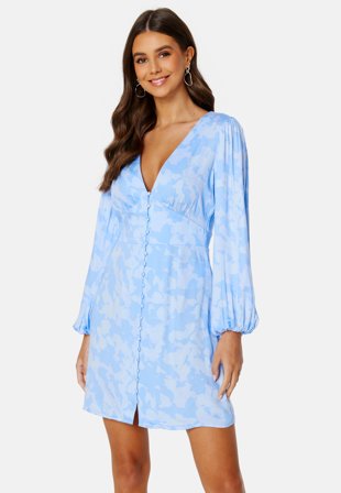 VILA Malin Cobra Short Dress Cloud Dancer AOP:LIG Klær