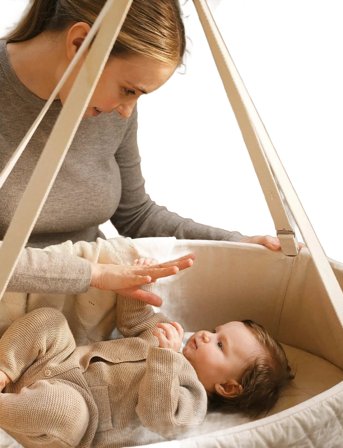 Moonboon Fitted Sheet Oval Cradle - White - ONE SIZE