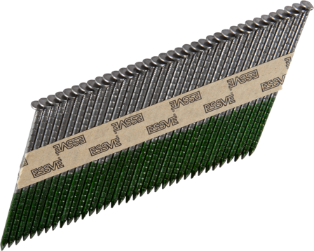 ESSVE 777413 Maskinspik 34°, rakbandad, huggen, blank 2,8 x 75 mm, 1300-pack, Infästning