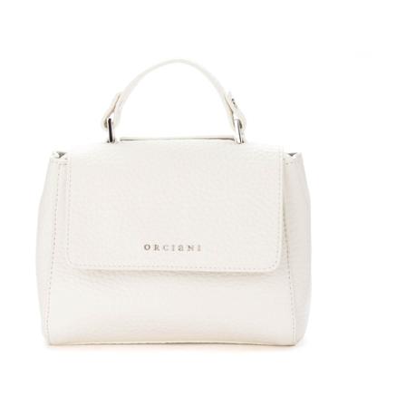 Orciani, Sveva soft mini bag in hammer leather Biały, Kobieta, Rozmiar: ONE Size