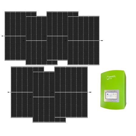 Kit fotovoltaico 3 kW con 7 pannelli fotovoltaici Trina Solar 450 W + Inverter Energy 3 kW