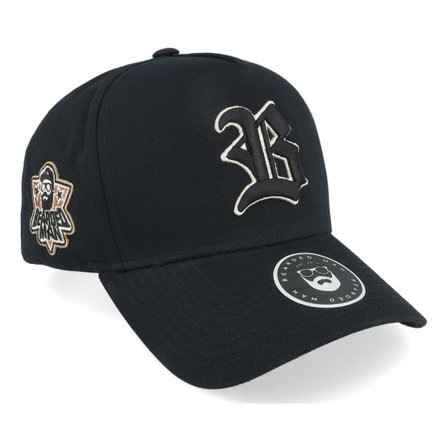 Bearded Man - Svart adjustable Keps - 3D Sport Logo Side Patch Black A-Frame Adjustable @ Hatstore