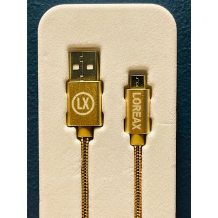 Micro USB kabel i metalldesign, 1m, 2.4A.