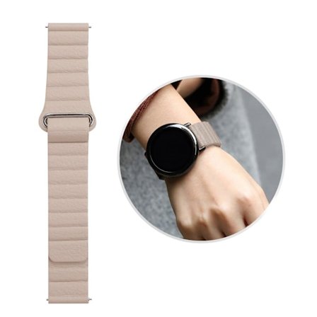 Garmin Vivomove 3S klockarmband i äkta läder - Vit