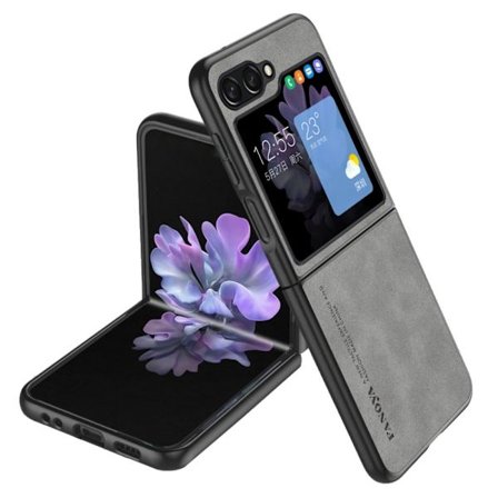 Samsung Galaxy Z Flip 5G läderfodral - Grå
