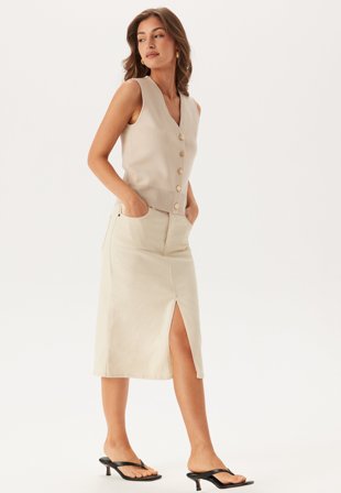 Object Collectors Item - Objellen Mw Midi Twill Skirt - Sandshell